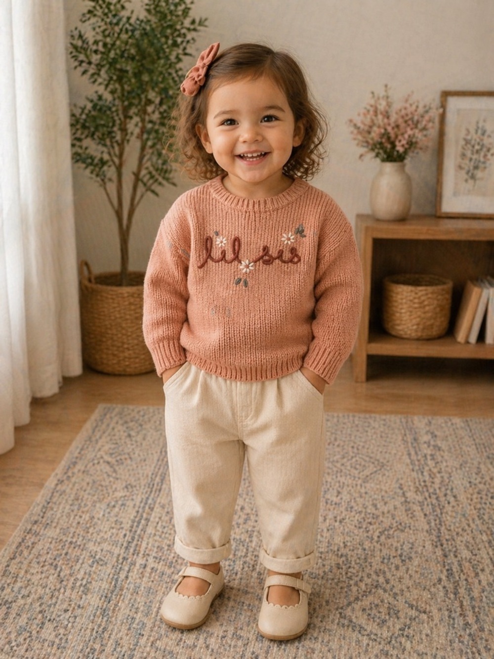 Toddler Knit Sweater in Dusty Rose - Brand 2T (019)